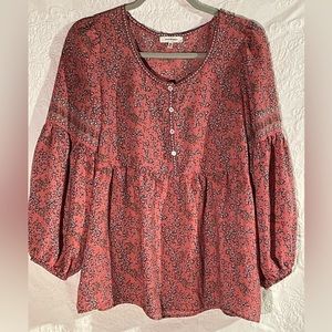 Max Studio Pink Floral Top Size Medium